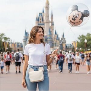 Rare Disney X Coach F59369 Patricia Saddle Glove Calf Leather With Mickey Ears